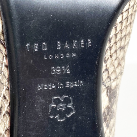 New Ted Baker Alesiya Snakeskin-Print Leather Heels Court Shoes size 39.5 - Picture 7 of 8